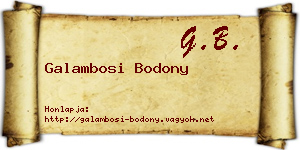 Galambosi Bodony névjegykártya
